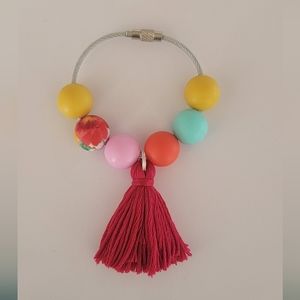 Bright Beads and Tassel Bogg Bag Purse Charm